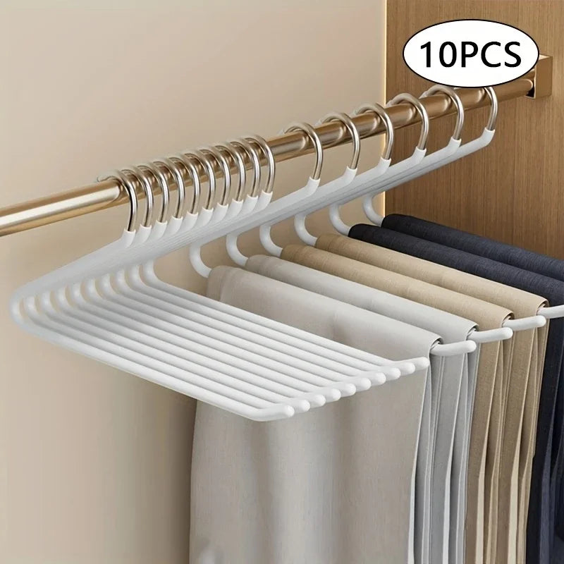 10pcs Z-Shaped Trouser Rack Goose Type Pants Rack Multi-function Pants Jeans Storage For Household Products Clothes Rack Hanger Oasis Select White - 10pcs