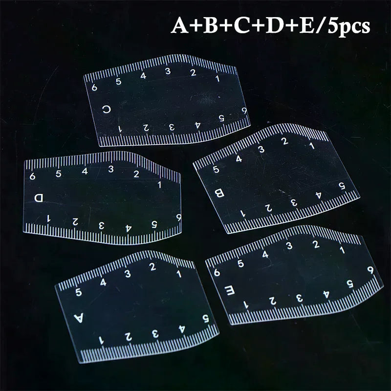 5Pcs Durable Brow Shaping Stencil Shaping Portable Instant Brow Shaper Drawing Eyebrow Design Ruler Gift Oasis Select