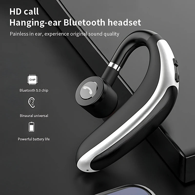 VAORLO Wireless Bluetooth Headset With HD MIC Earphone 180° Rotatio Left/Right Ear Universal For Business Sport Music Driver Car Oasis Select