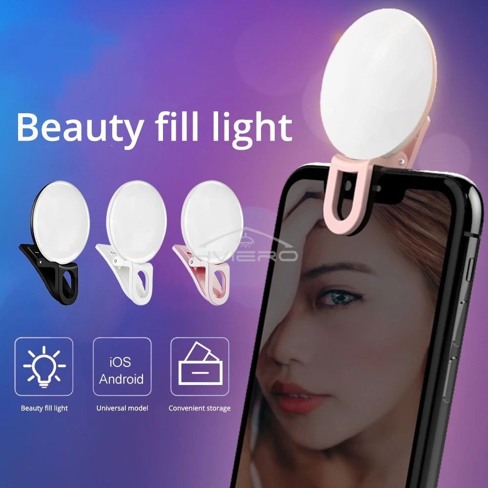 Mini LED Clip-On Phone Fill Light | Selfie & Streaming