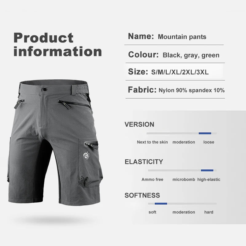 X-TIGER Men's MTB Cycling Shorts – Multi-Pocket, Quick Dry