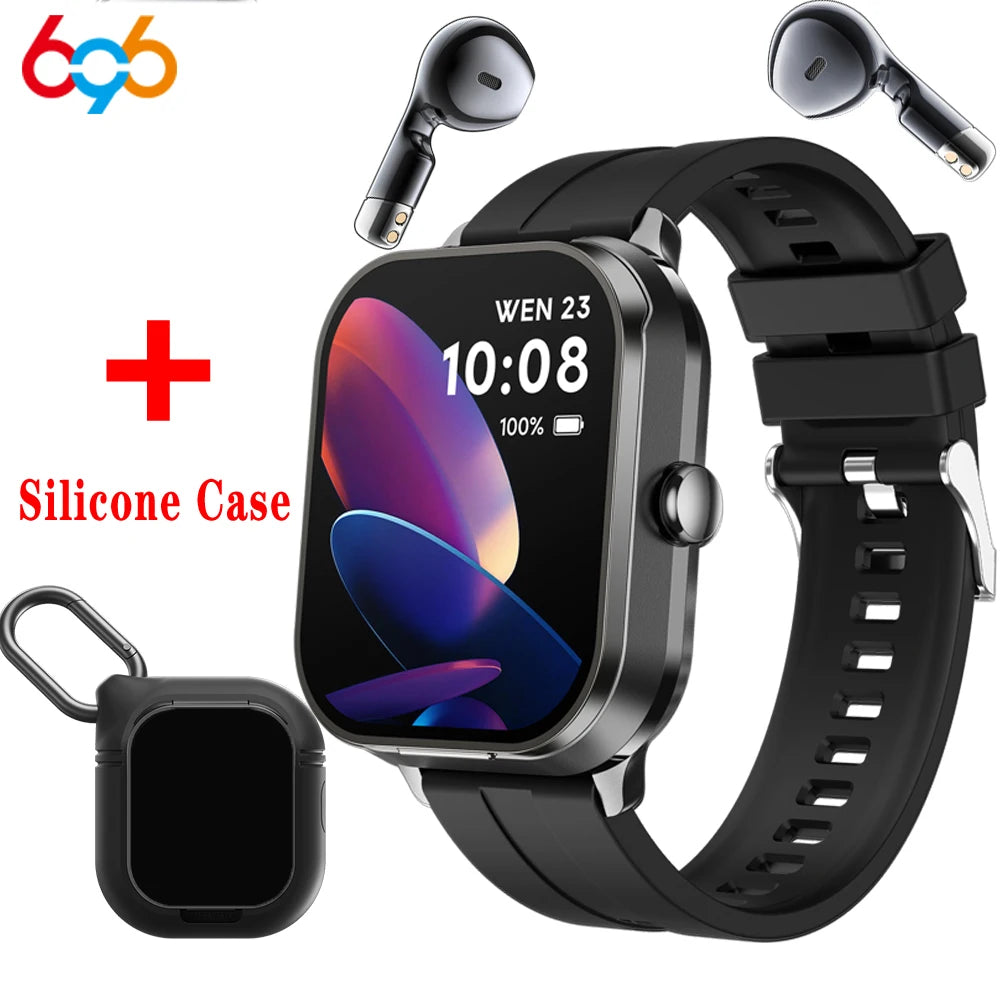 2 In 1 TWS Headset Bluetooth Call Smart Watch Sport Fitness Waterpoof Heart Rate Music Playing Weather Headphone Smartwatch NFC Oasis Select BKBKS China Mainland