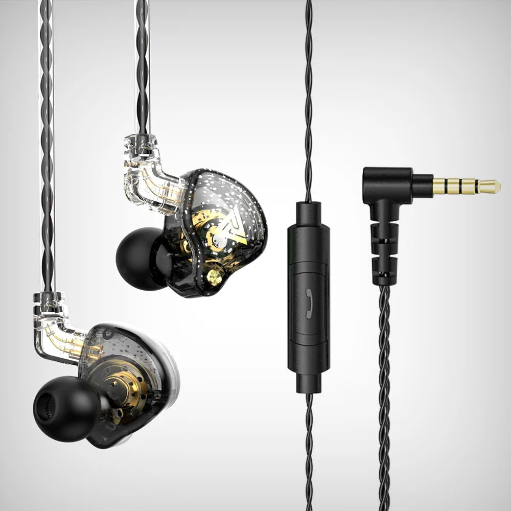 Original QKZ AK6 PRO Wired Earphone HIFI Stereo Headset With MIC HD Call 3.5mm AUX In-Ear Music Game Sports Headphones Oasis Select AK6Pro Black