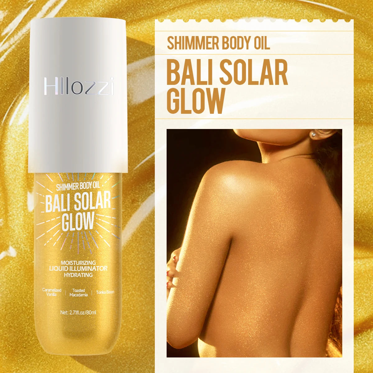 This shimmering body highlighter has a beautiful, subtle shimmer and is perfect for parties and gatherings. Oasis Select BALI SOLAR GLOW 80g