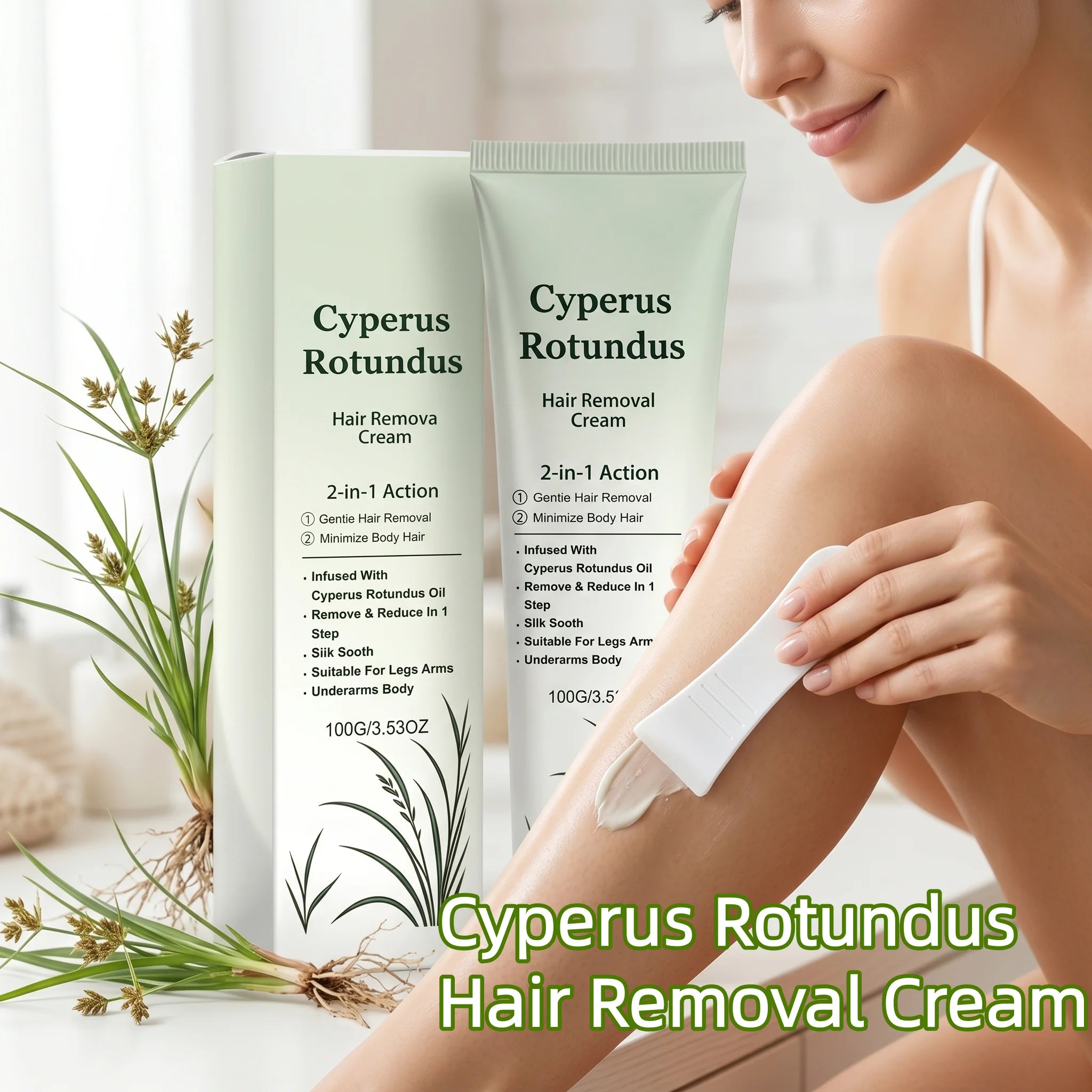 Cyperus Rotundus Hair Removal Cream – Gentle Depilatory 100g