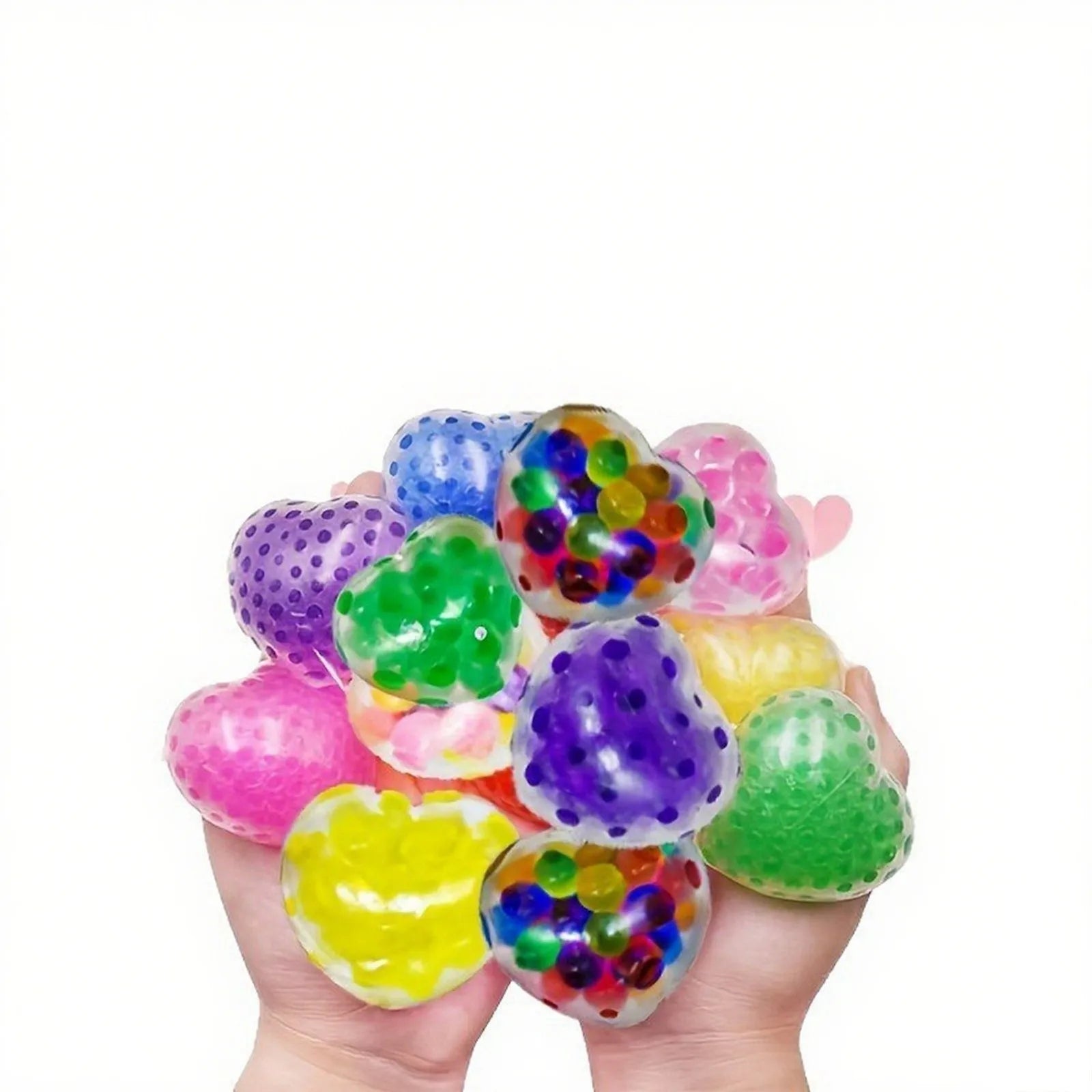 Heart Beads Squishy Love Shape Mochi Squishy Squeeze Pinch Stress Relief Toys Stress Ball Valentine's Day Lover Gift Bag Oasis Select
