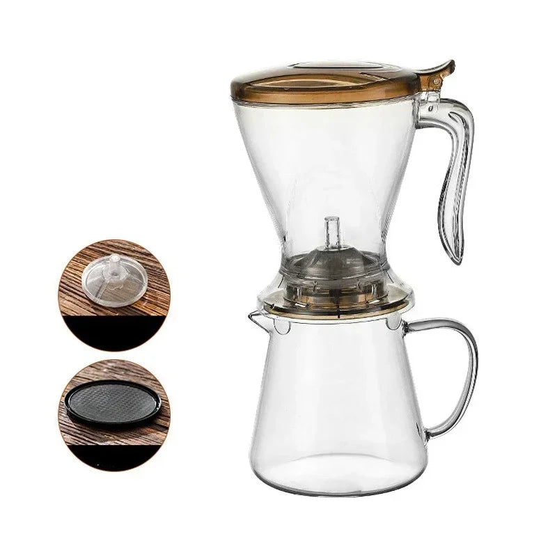 1Set Coffee Filter Soak Hand Brewing Coffee Set Smart Cup Filter Brewing Pot Coffee Maker Drinkwareespr Espresso Accessories Oasis Select Brown-Cup
