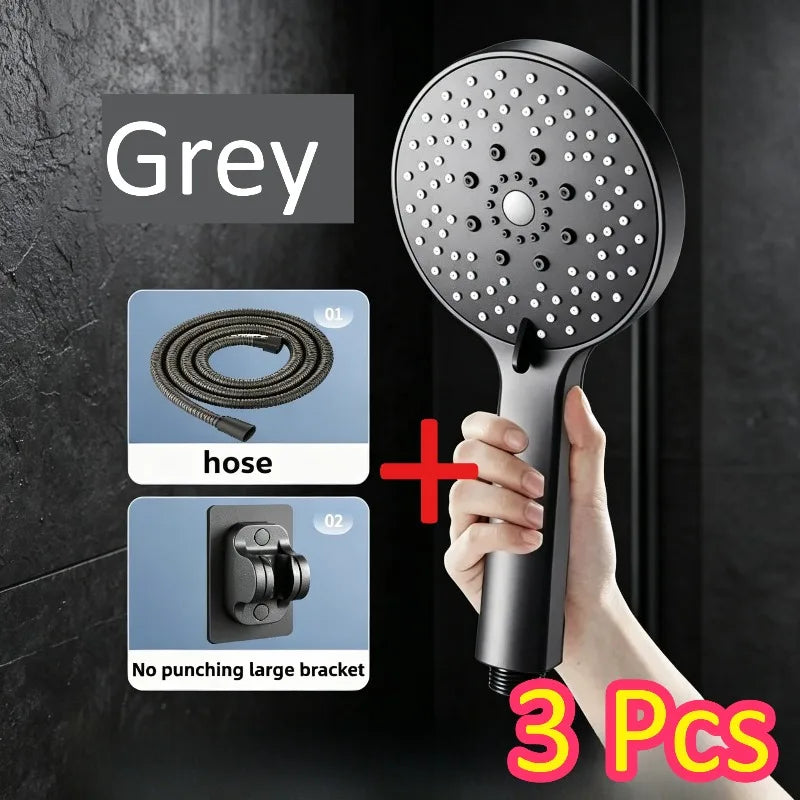 Shower Head Black Adjustable 5-Mode High Pressure Shower Head Bathroom Shower Kit with Large Water Outlet for Household Use Oasis Select Style B