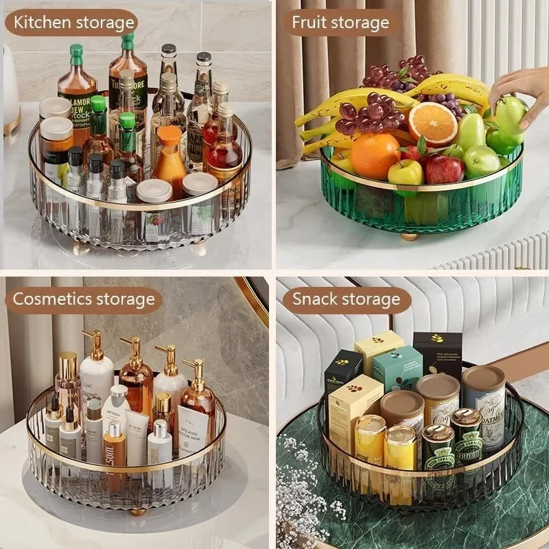 Pantry Organizer Rotating Storage Rack Cosmetic Dresser Organizer Countertop 360 Spinning for Kitchen Pantry Cabinet Vanity Oasis Select