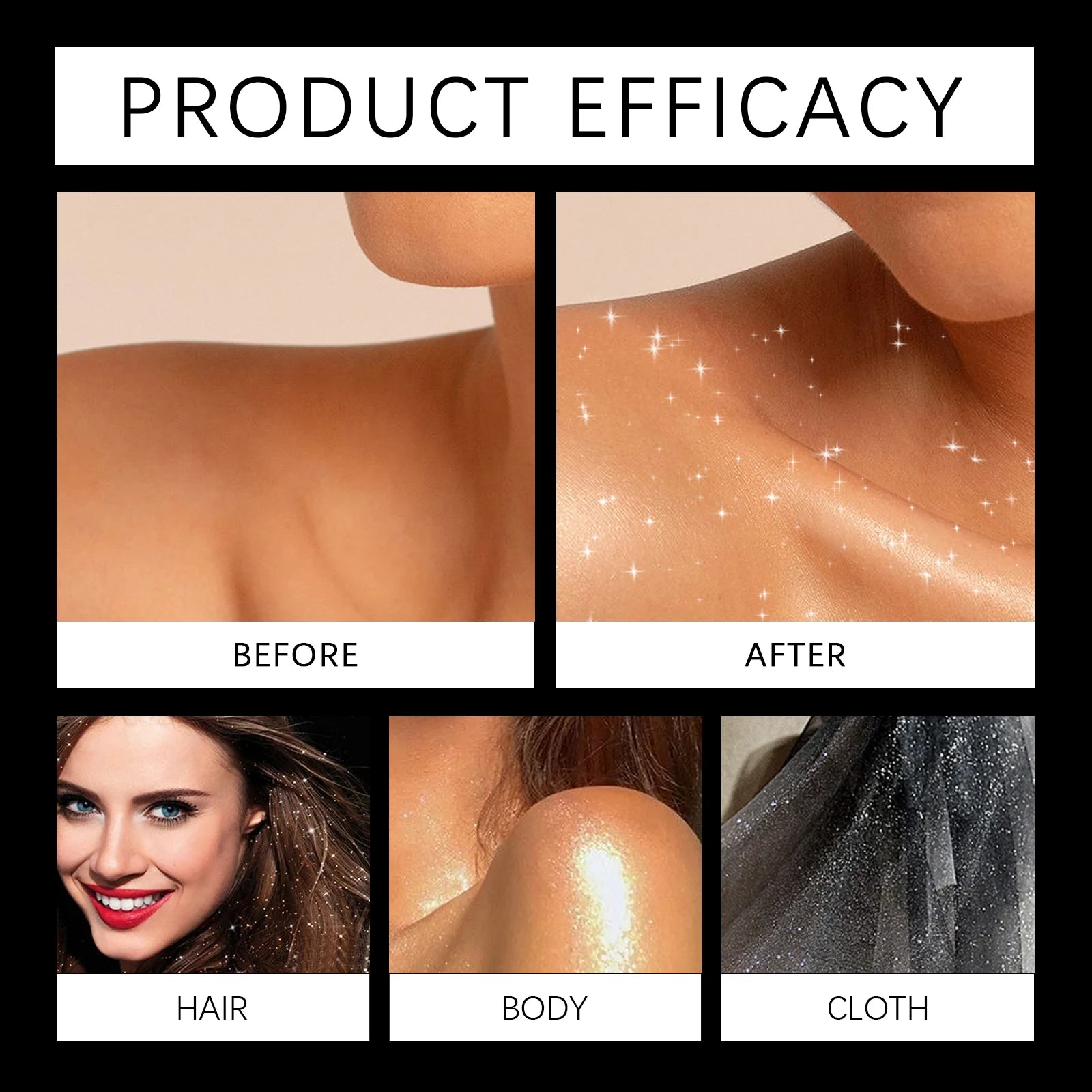 Eelhope Body & Face Glitter Spray – Shimmer Highlighter 100ml Body Glitter Spray Oasis Select