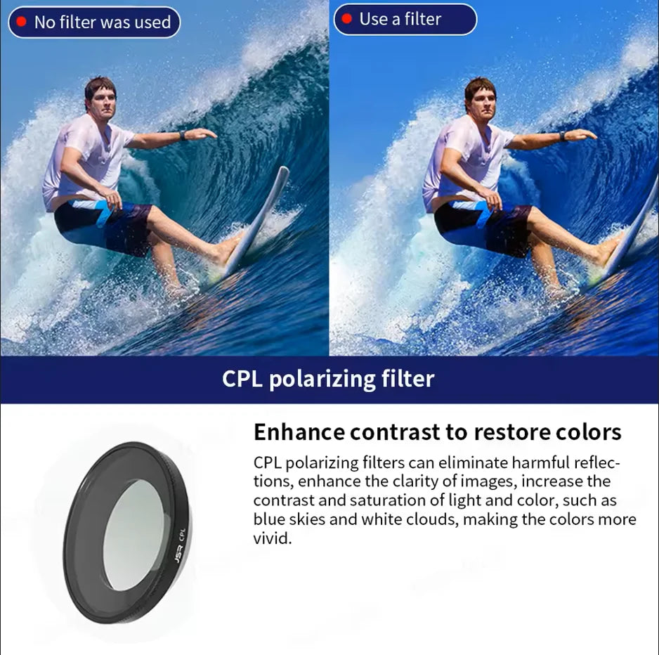 Insta360 GO Ultra Lens Filters – UV CPL ND Star Optical Glass