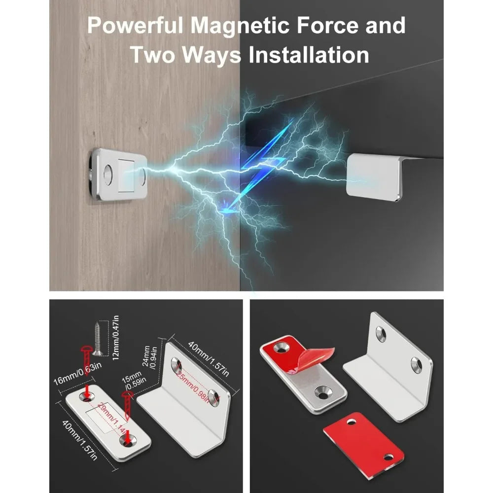 Punch Free Door Stopper Strong Magnetic L-shaped Closet Door Closer Ultra Thin Invisible Anti Collision for Home Improvement Oasis Select