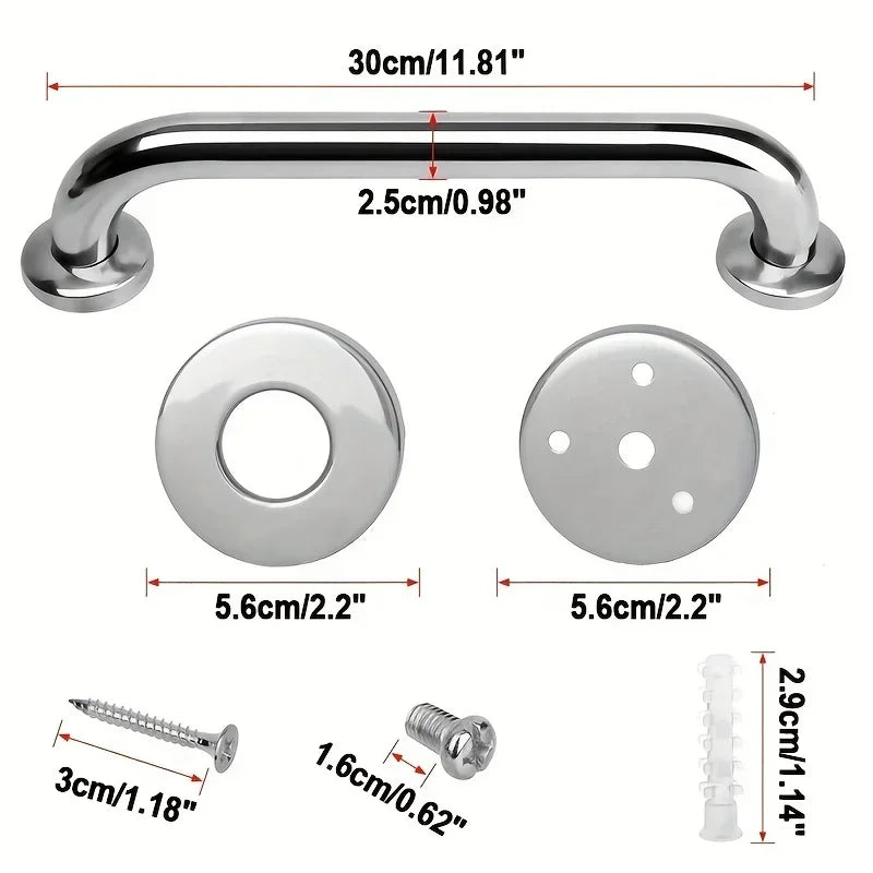 304 Stainless Steel Handrails, Accessible Bathroom, Bathroom, Safety Bathroom Handrails, Disabled Elderly Bathroom Handrails Oasis Select