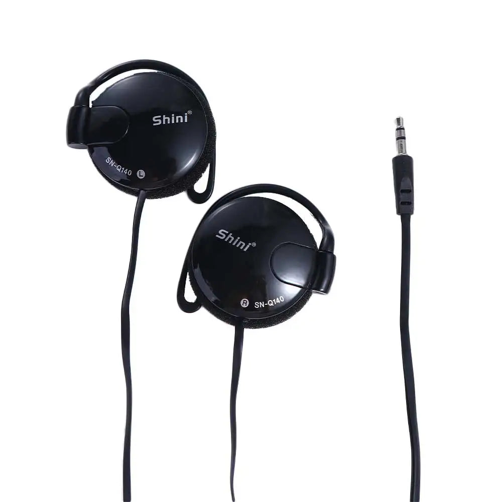 3.5mm Bass Headphones Ear Hook Headset Sports Earphone Wired Earpiece For Mp3 Computer Mobile Telephone Oasis Select black