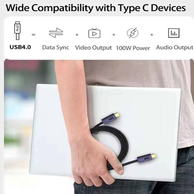 1m 2m USB C Type C 20Gbps Data Cable USB4 Thunderbolt 3 Cable PD 100W 5A Fast Charging Cable USB C 8K@60Hz Cable For Macbook Pro Oasis Select