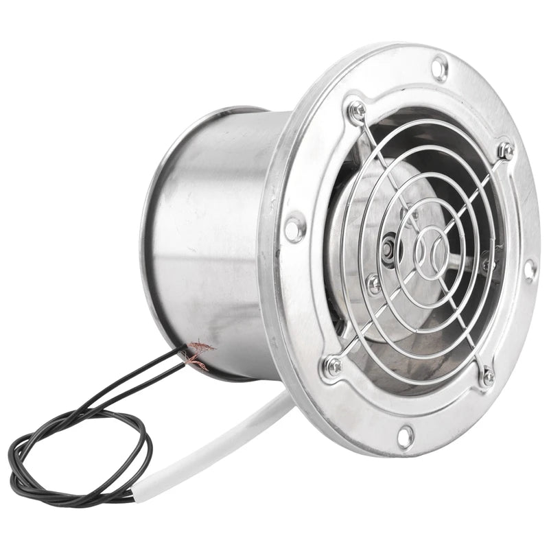Pipe Stainless Steel Exhaust Fan Window Duct Air Ventilation Blower Toilet Kitchen Ventilator Booster Extractor Oasis Select Silver 100mm