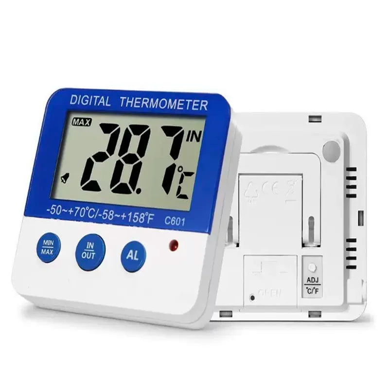 LCD Display Digital Fridge Thermometer with Alarm and Max Min Temperature Digital Freezer Thermometer for Indoor Outdoor ﻿ Oasis Select