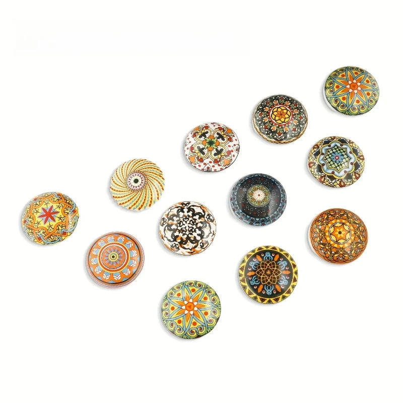 Bohemian Style Ceramic Knob 1pcs, Antique Metal Finish Screw In Pull Handles for Cabinet Doors and Drawer Oasis Select