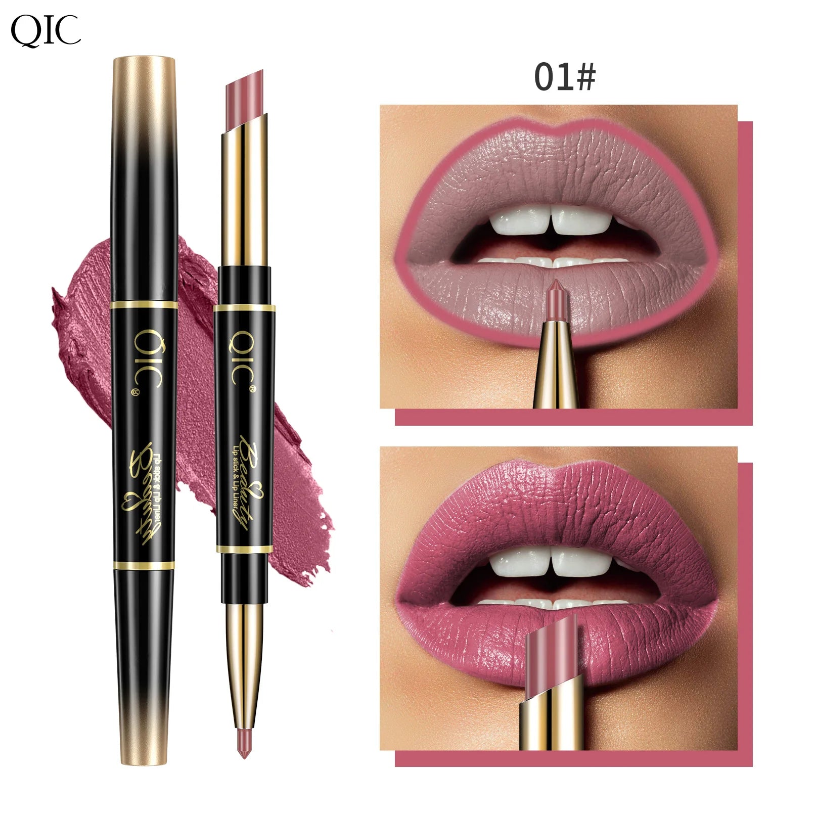 QIC Matte Velvet Lip Liner Pencil – Long-Lasting Contour