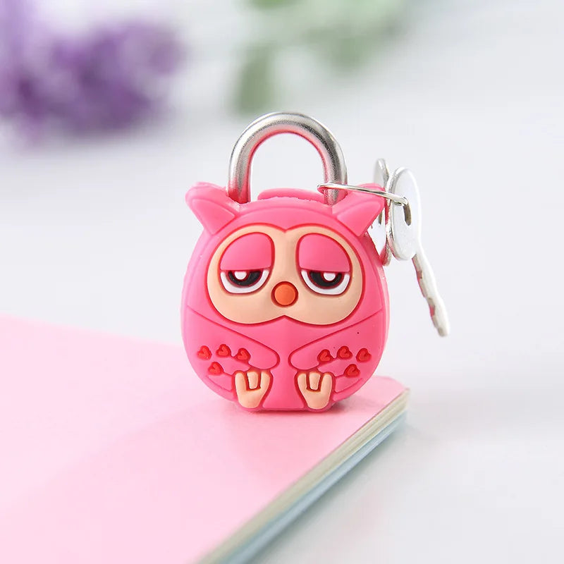 Lock-Padlock Drawer-Cabinet Backpack Suitcase Luggage Metal Mini Cute Handbag Cartoon For Traveling Outdoor Backpack Security Oasis Select Pink