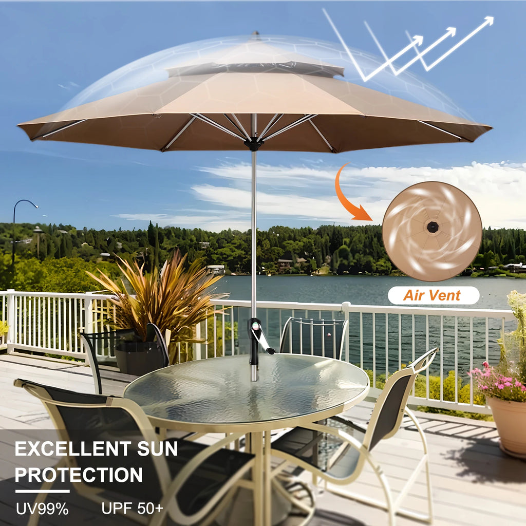 Outdoor Patio Umbrella 8 Ribs Outdoor Table Umbrella UV Protection Outdoor Table Umbrella Market Umbrella for Garden Deck Backya Oasis Select