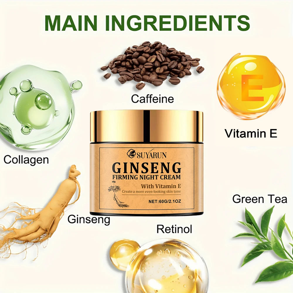 Ginseng Firming Night Cream Moisturizing Nutritious Anti-Aging Skin Care Product for Evening Use. Oasis Select