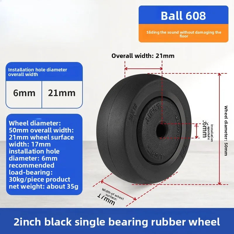 1/1.25/1.5/2 Inch Replacement Caster TPE Wheels Universal Wheel Trolley Casters for Trolley, Shelf Wheels Колеса Для Тележки Oasis Select 4pcs 2inch