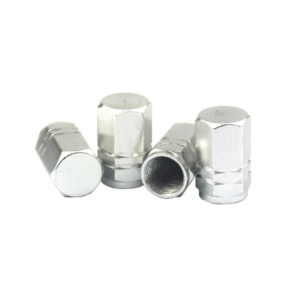 Car Tire Valves Caps Universal Air Caps Cover Aluminum Alloy Tire Valves Stem Caps for Cars SUVs Trucks Motorcycles Bicycles Oasis Select Silver