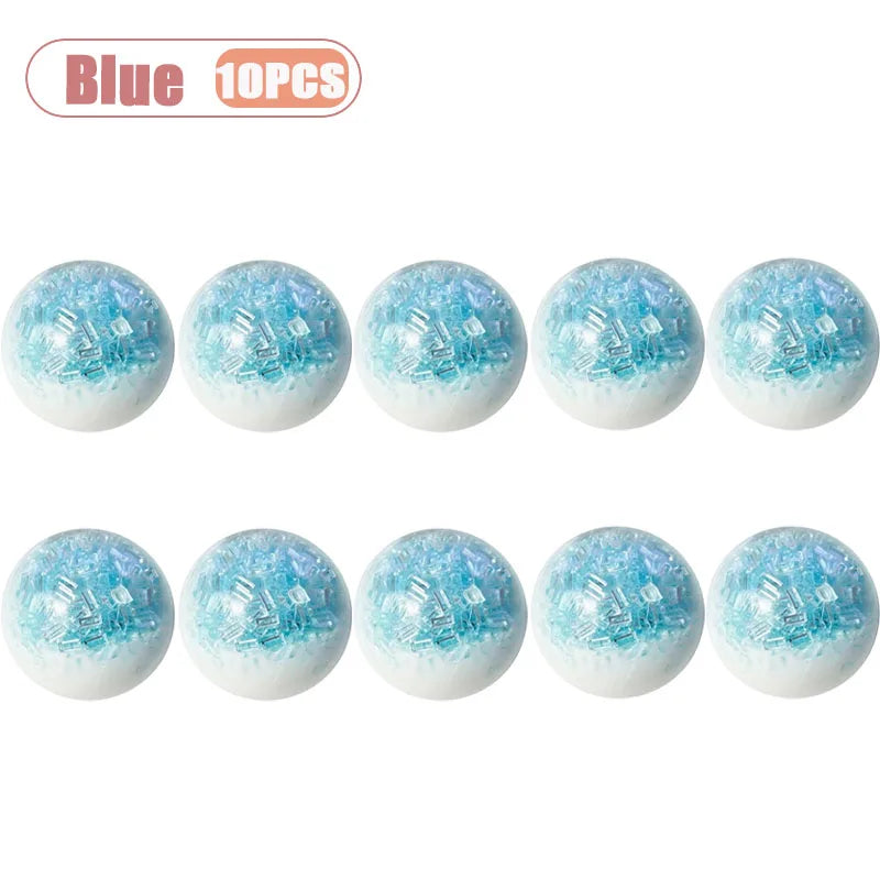 1-20PCS Crushed Ice Cream Soft Squishy Ball Stress Relief Handmade Decor Squeeze Decompression Fidget for Adult Oasis Select Blue-10PCS
