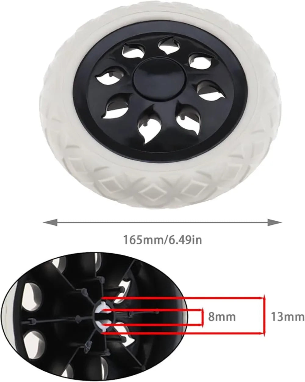 2Pcs 6.5 Inch Shopping Cart Wheels Trolley Caster Replacement Rubber Foaming Anti Slip Tire Wheel Flexible Luggage Accessories Oasis Select