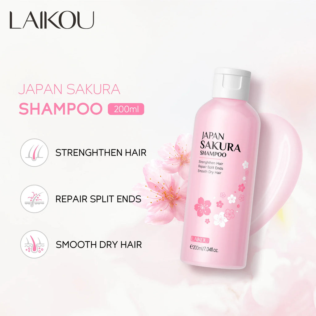 LAIKOU Sakura Shampoo & Conditioner – Repair, Anti-Dandruff Shampoo & Conditioner Oasis Select