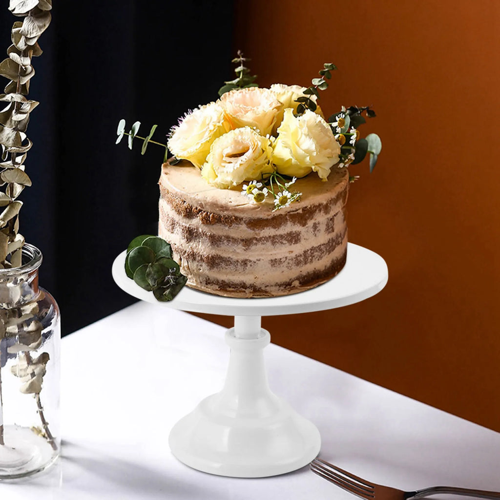 LIKE WISH Metal Iron Cake Stand Round Pedestal Dessert Holder Cupcake Display Rack Bakeware White Birthday Wedding Party Decorat Oasis Select