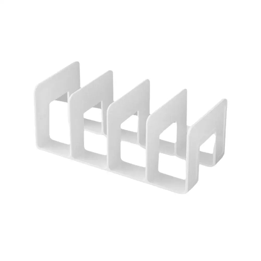 4-Grid Bookend Stand Desk Organizer – Books, CDs & Files