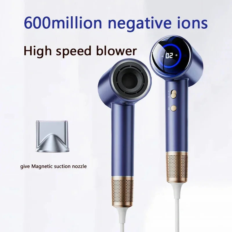 Hairdryer New high speed anion high speed hair dryer Hair LED display hair dryer with nozzle 110V 220V 1600W high power Oasis Select