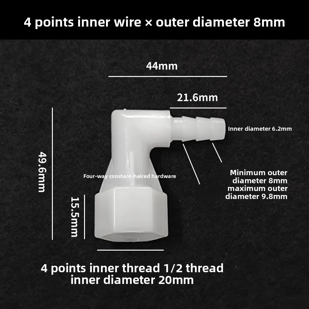 4~20mm PP Elbow Connectors Aquarium Tank Fittings Air Pump Aerator Pagoda Joint Garden Irrigation Medical Hose Joints Oasis Select 8mm 10 PCS