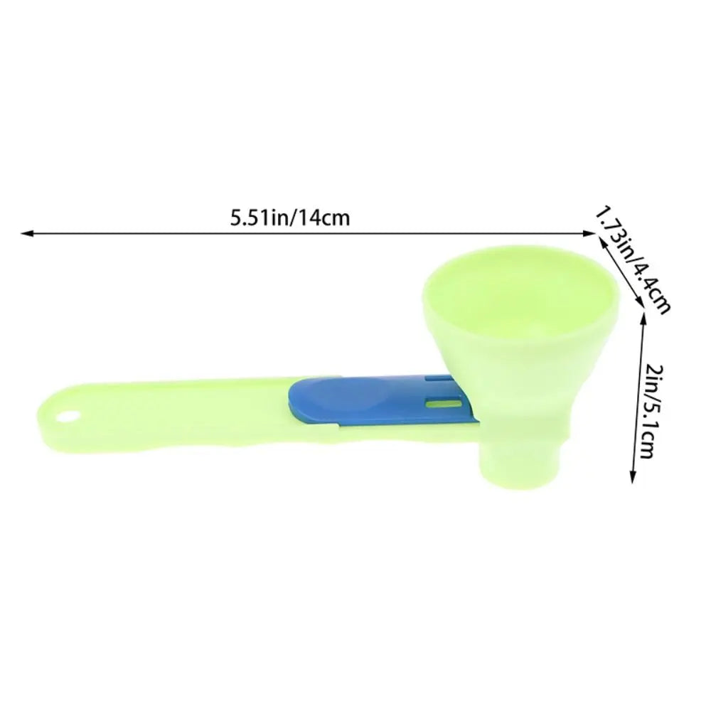 Creative Flling Coffee Scoop Funnel Plastic Reusable Sliding Scoop Funnel 2 in 1 Sliding Design Measuring Spoon Kitchen Gadgets Oasis Select