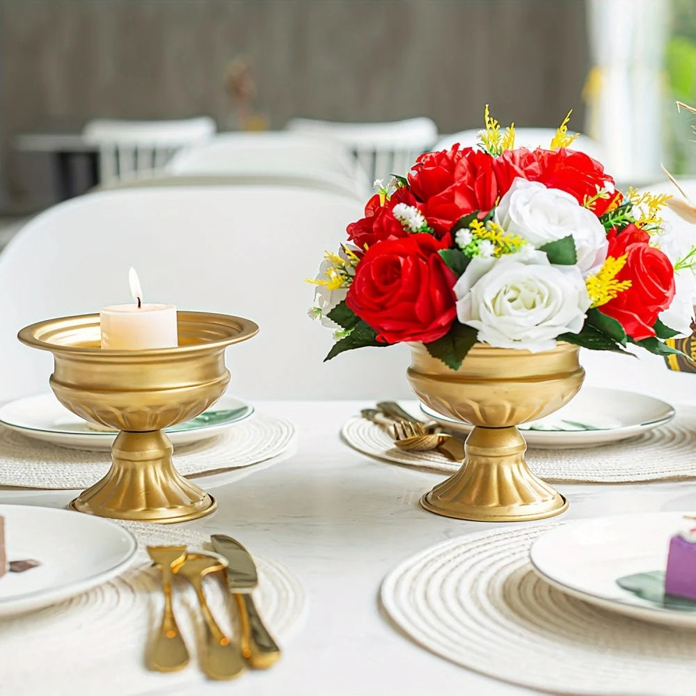 Gold Wedding Froral Vases Flower Arrangement Pots Flower Holder Pot Planter for Table Centerpieces Party Living Room Decoration Oasis Select