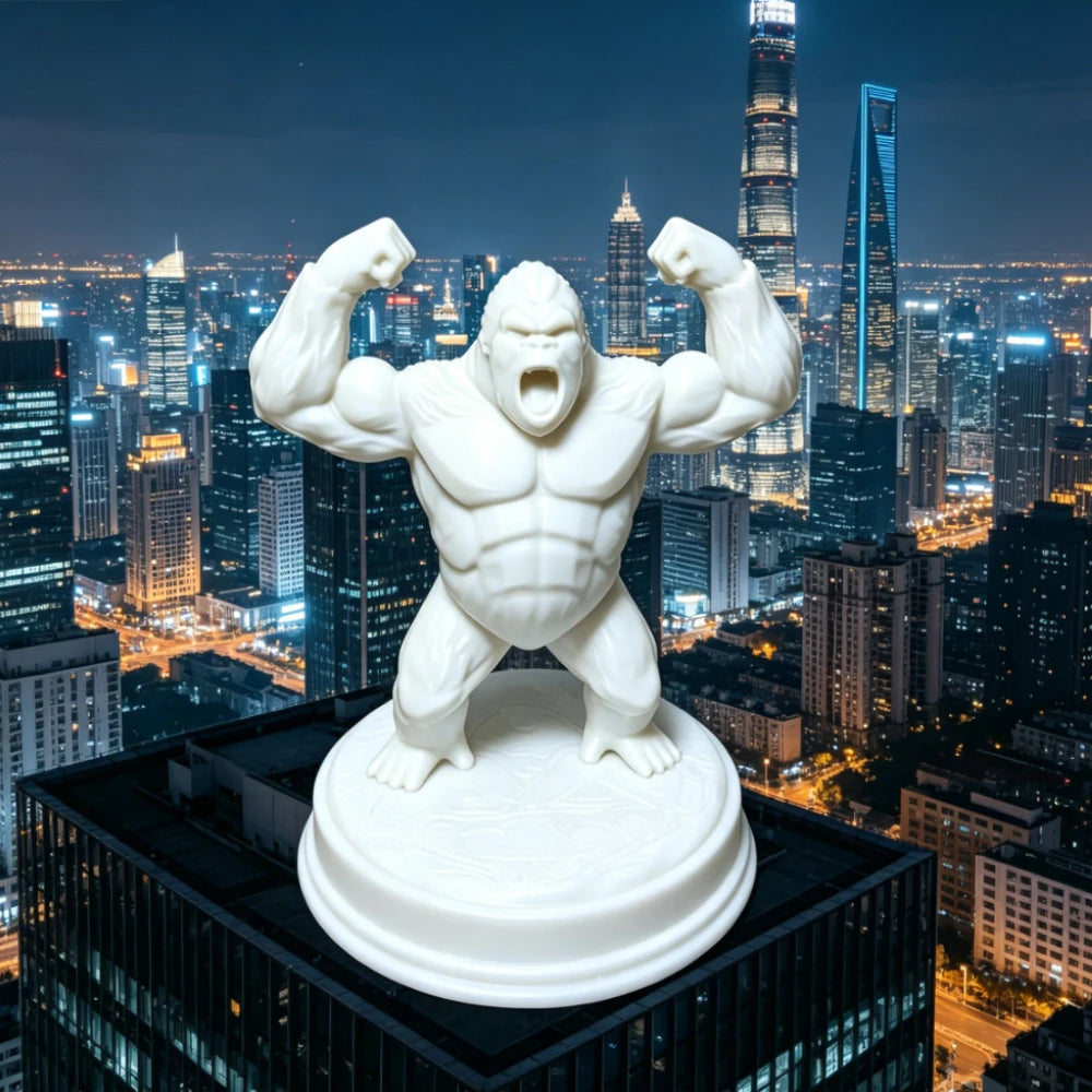 Roaring Muscular Gorilla Mini Figurines Cool Gorilla Statues for DIY Painting Desk Home Office Desktop Ornaments Decoration Gift Oasis Select