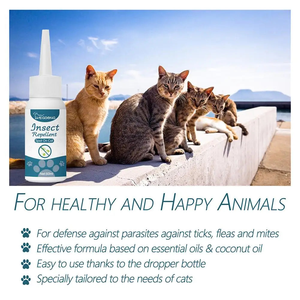 50ml Flea & Tick Treatment Drops for Cats & Dogs