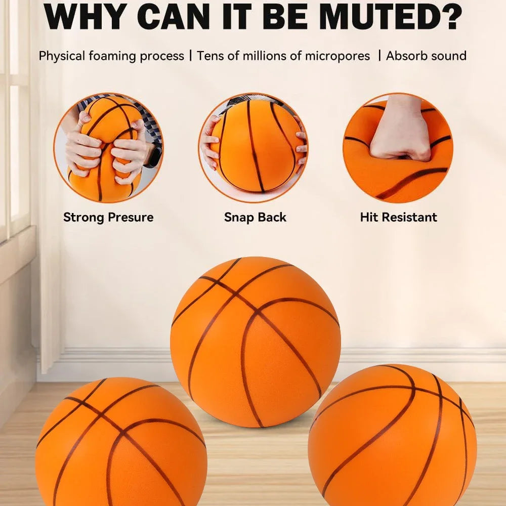 Indoor Silent Basketball Kids Foam Basketball Bouncing No Noise Squeezable Mute Ball Lightweight Sports Ball Oasis Select