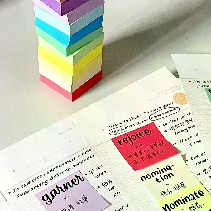 11pcs/Set Fluorescent Color Sticky Notes Posted It Note Pads Planner Stickers Notepad Memo Pad For School Office Supplies Oasis Select