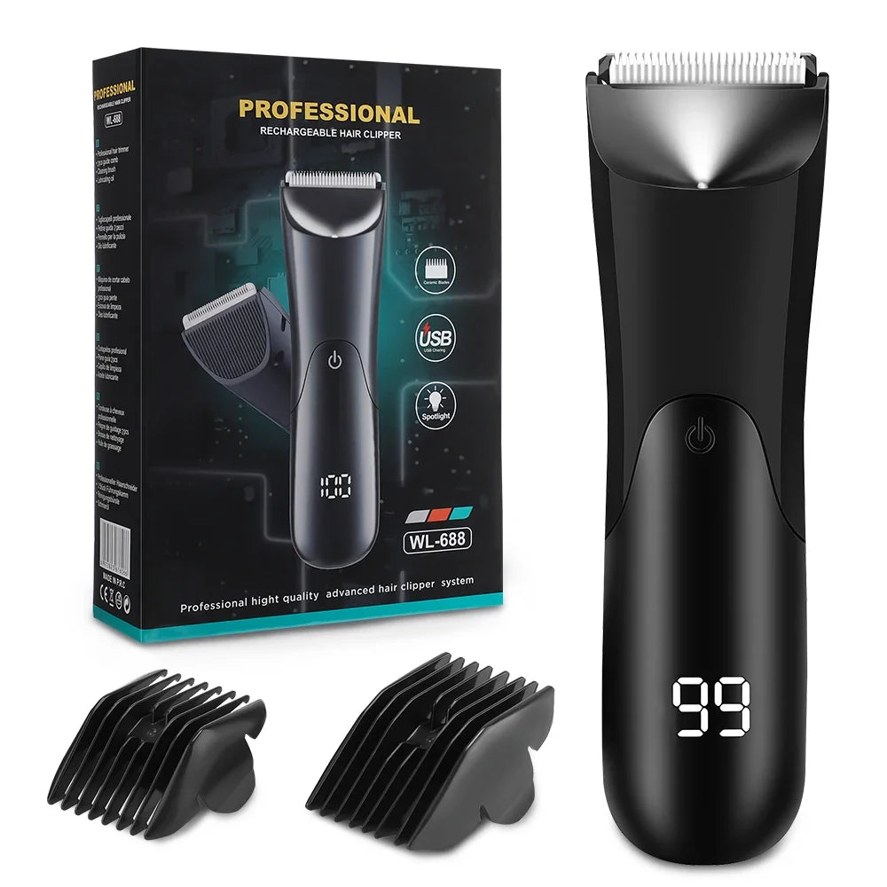 AFDEAL Electric Body Hair Trimmer – Ceramic Blade & LED Display