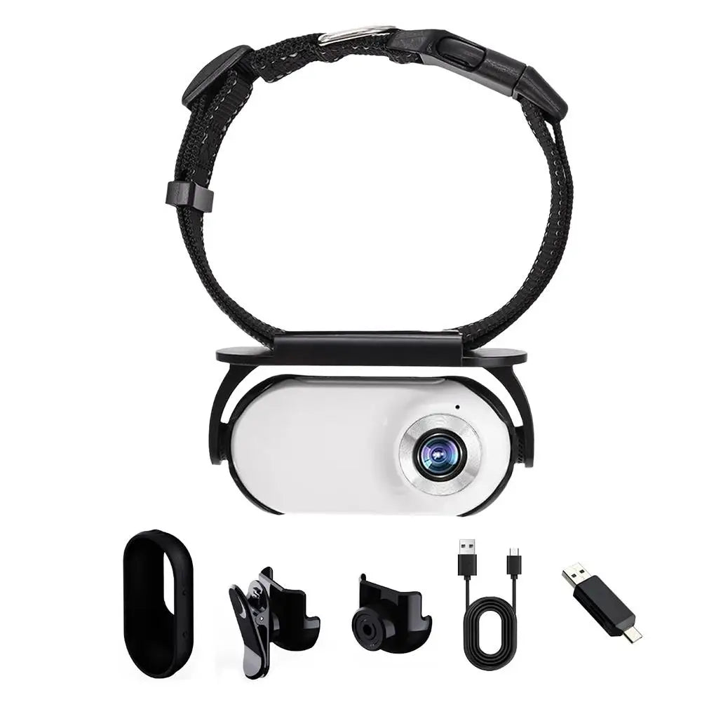 Cat Collar Camera 1080P HD Wide-Angle Mini Action Cam for Pets