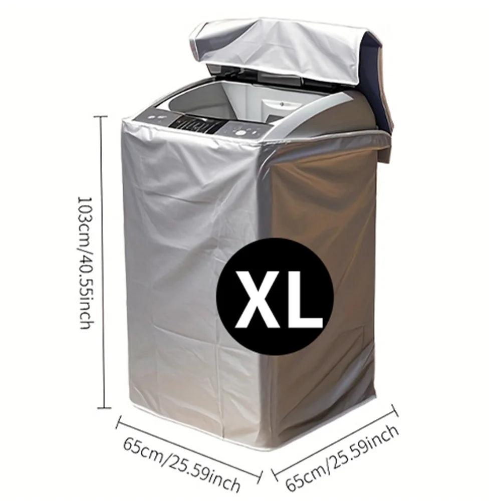 Waterproof Top Load Washing Machine Cover, Sunproof Dustproof Silver Coated Fabric, All-Weather Protection for Outdoor Balcony Oasis Select XL(103x65x65cm)