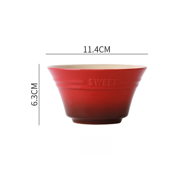 300ML Rainbow Gradient Color Dishes Rice Bowl Tableware Japanese Ramen Bowls Kitchen Dessert Salad Steamed Egg Bowl Tableware Oasis Select