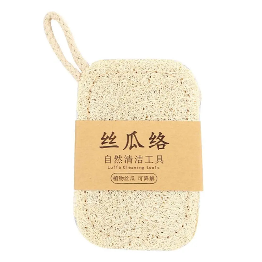 New Natural Loofah Dishwashing Brush Double-sided Easy To Clean Dishwashing Cloth Quick Drying Nonstick Loofah Cleaning Brush Oasis Select Double layer