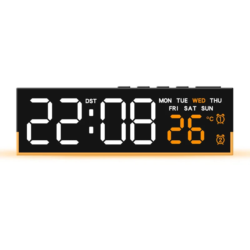 LED Digital Alarm Clock – Dual Alarm, Temp & Ambient Light