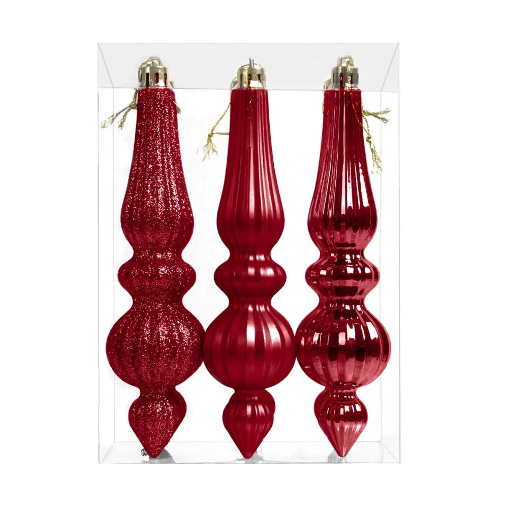 6-Piece Glitter Electroplated Christmas Tree Ornaments Set