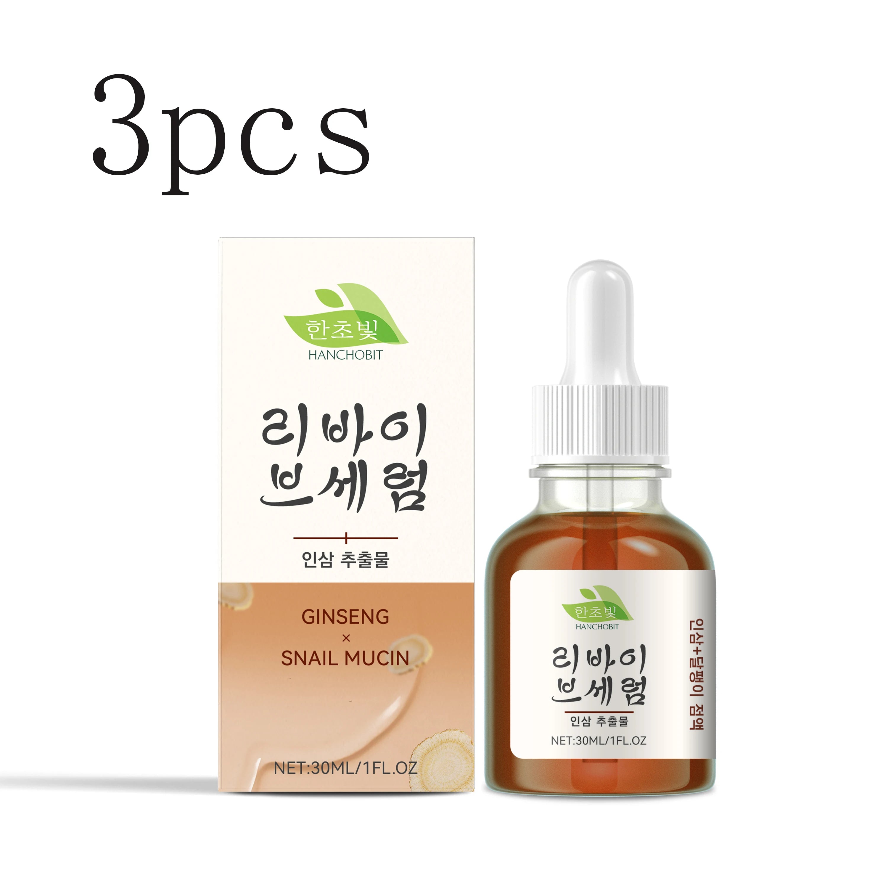 Ginseng & Snail Mucin Essence: Hydrating, Moisturizing, Nourishing & Gentle Skin Care Essence for Radiant, Smooth Skin Oasis Select 30mlx3pcs