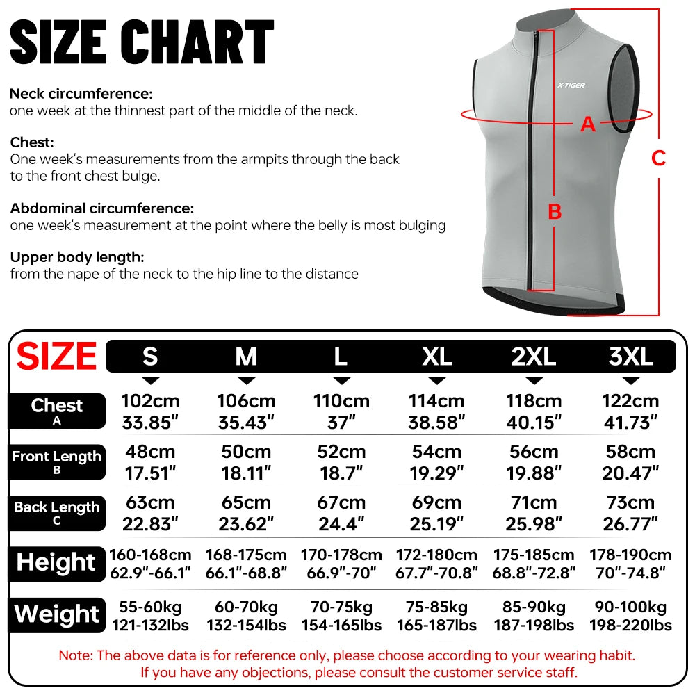 X-TIGER Winter Warm Cycling Vest Fleece Windproof Bike jacket Sleeveless Coat Bicycle Thermal Vest Unisex Cycling Jerseys Oasis Select